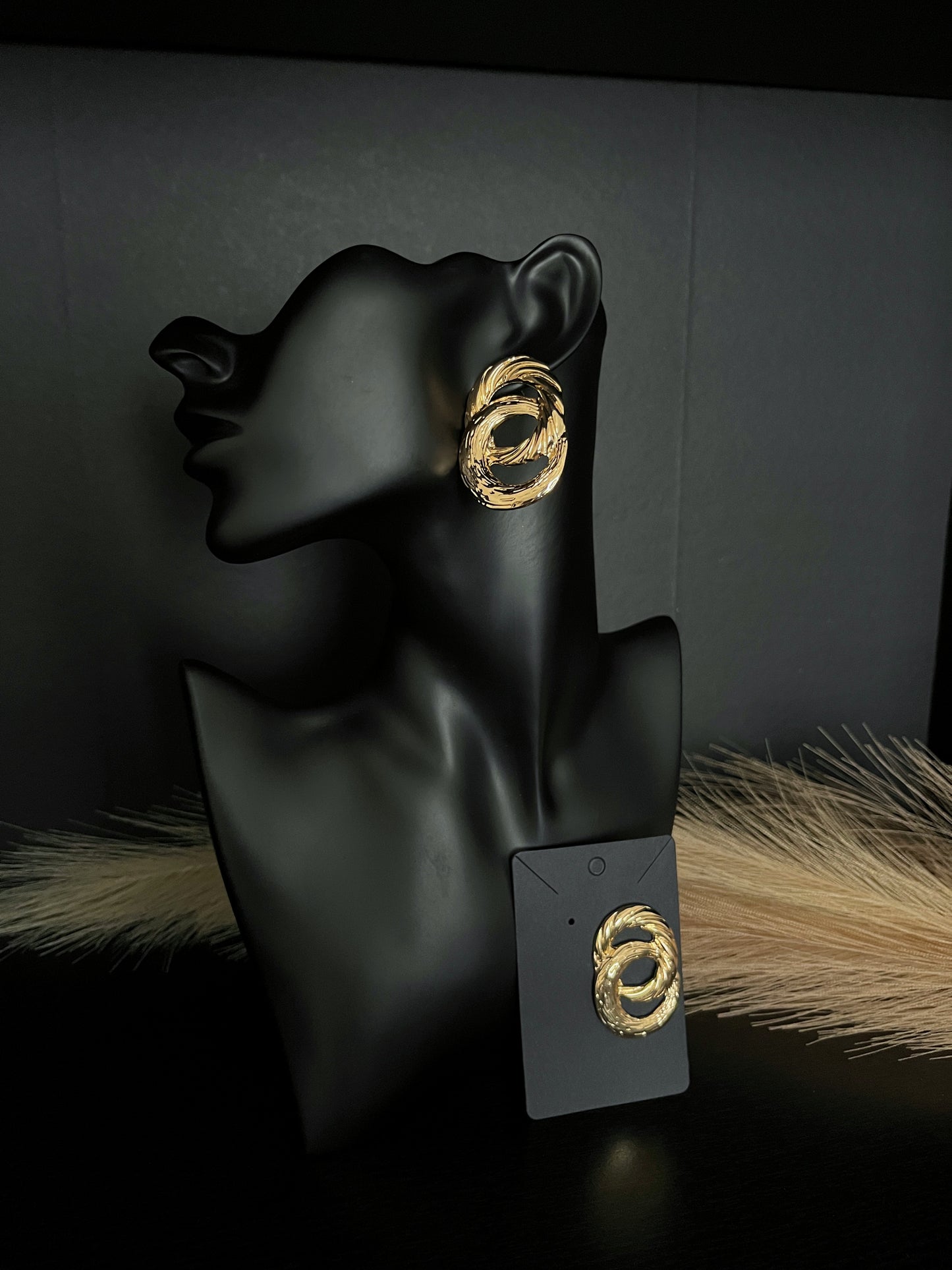 Double Circle Statement Earrings - Gold