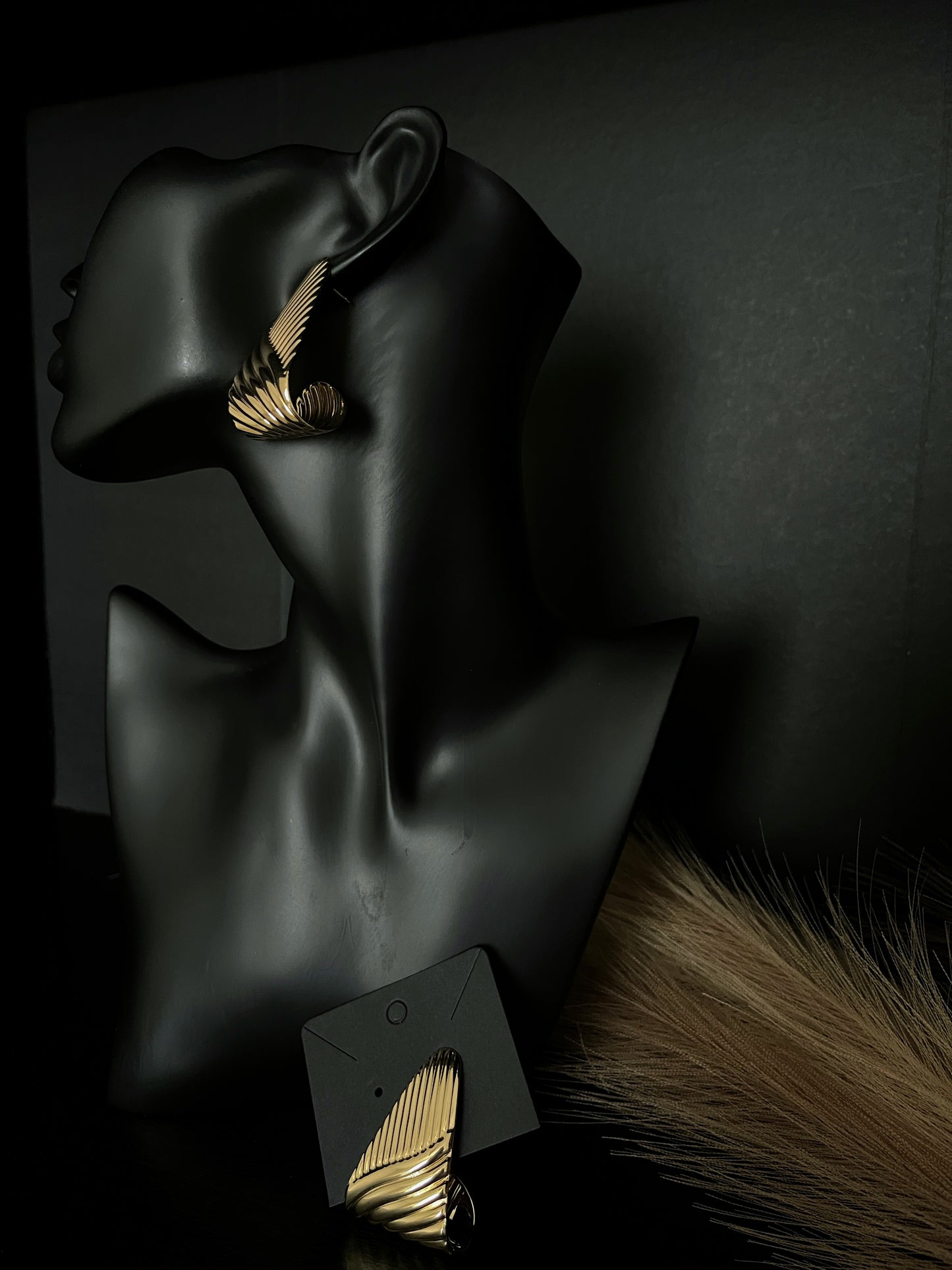 Asymmetric Swirl Triangle Earrings | Gold-Plated Statement Earrings