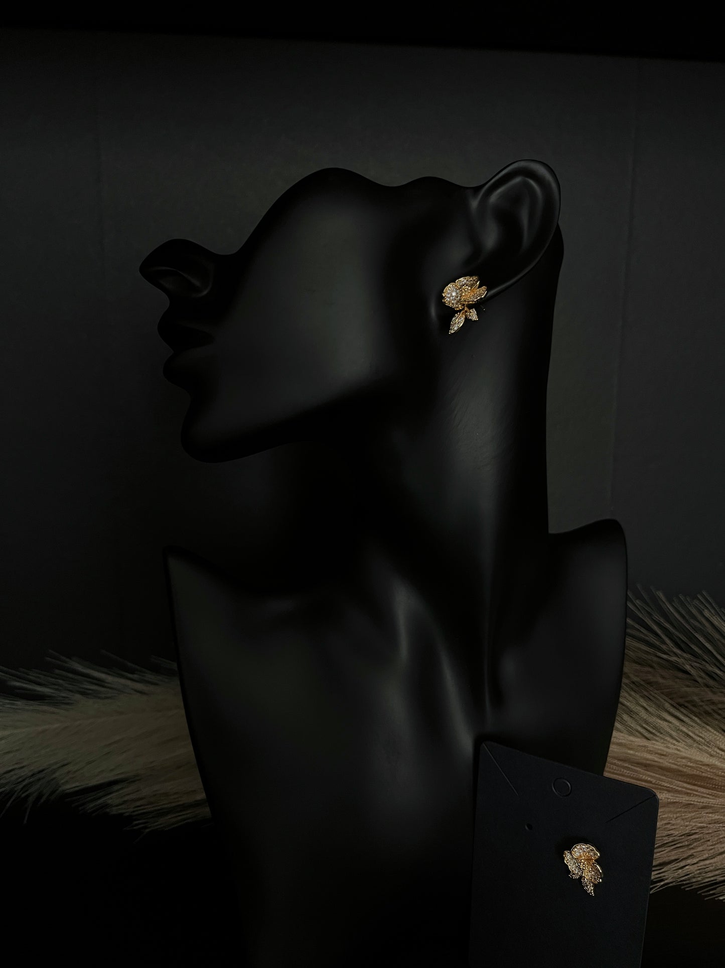 18K Gold-Filled Flower Earrings with Cubic Zirconia