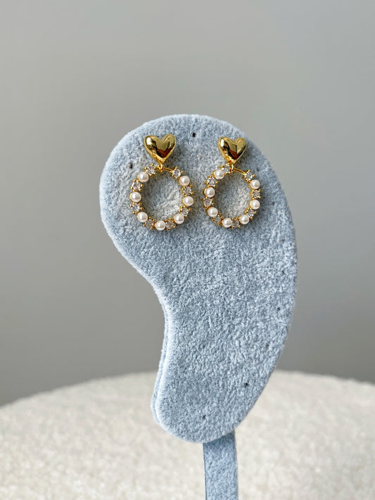 Heart Pearl Earrings