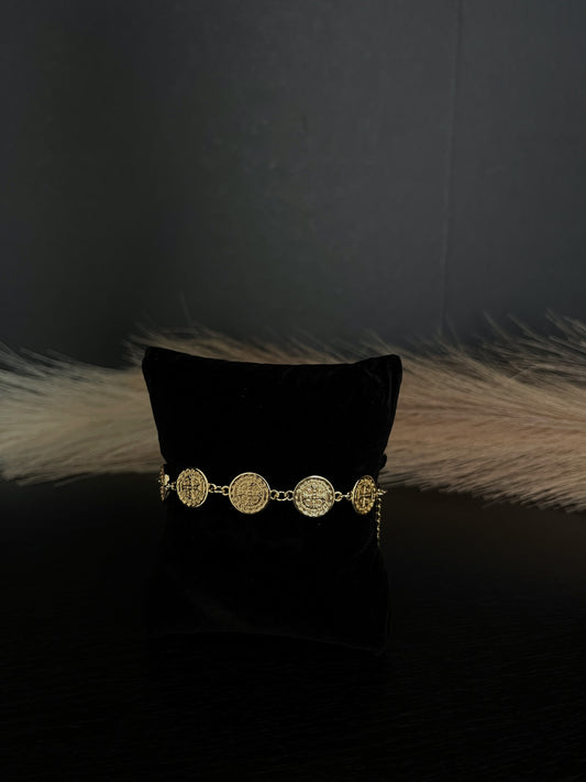 Stainless Steel Coin Bracelet - Gold
